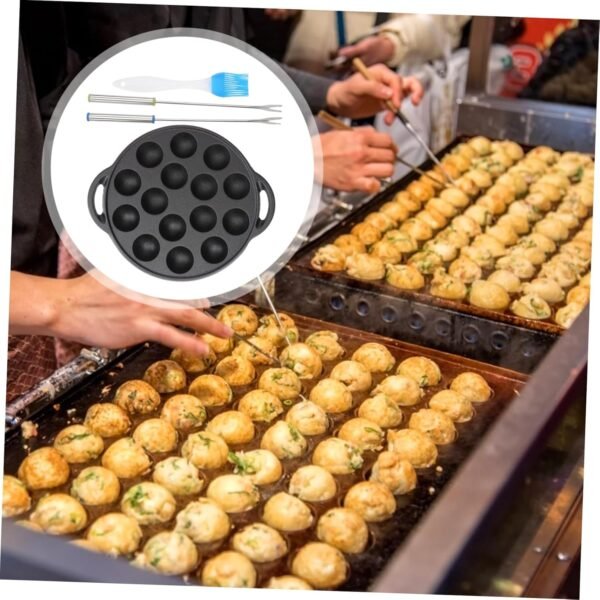 1 Set Snail Wok Kitchen Cookware Baking Trays for Oven Griddle Pan Kitchen Frying Pan Escargot Baking Dish Mushroom Pan Escargot Plate 12 Holes Kitchen Pan Black Iron - Image 5