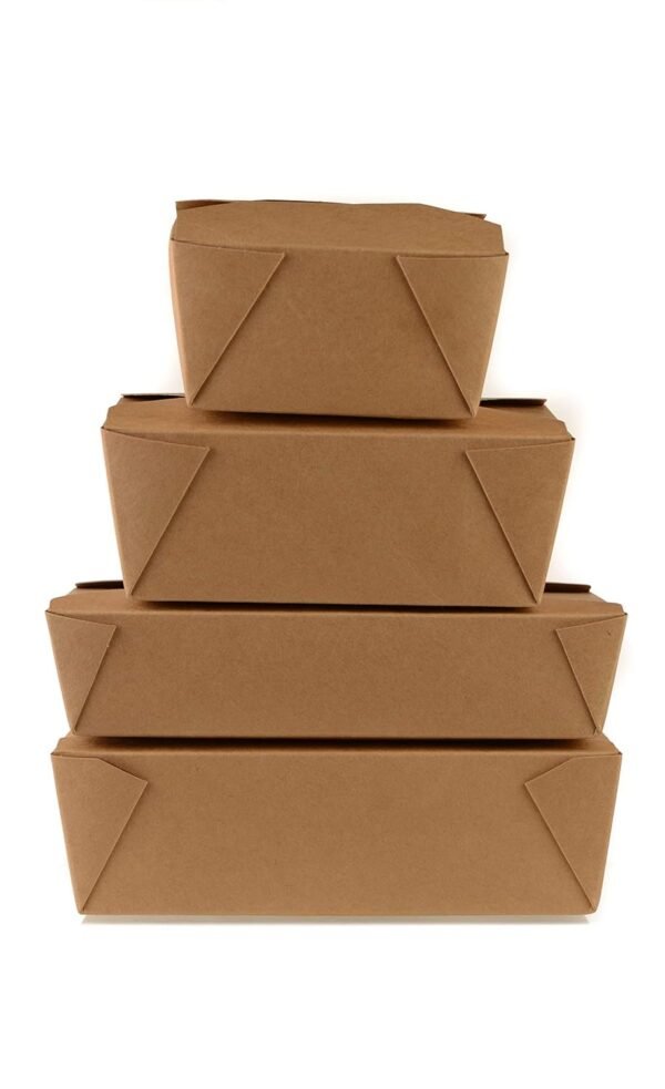 [25 Pack] Take Out Food Containers 45 oz Kraft Brown Paper Take Out Boxes Microwaveable Grease Resistant - to Go Containers - Restaurant, Catering, Food Truck - Recyclable Lunch Box #8 by EcoQuality - Image 4