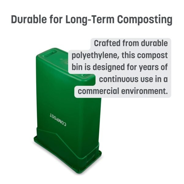 Carlisle FoodService Products 342023CMP09-E TrimLine Plastic Compost Container, 23 Gallon Capacity, 1 Pack, Green - Image 2