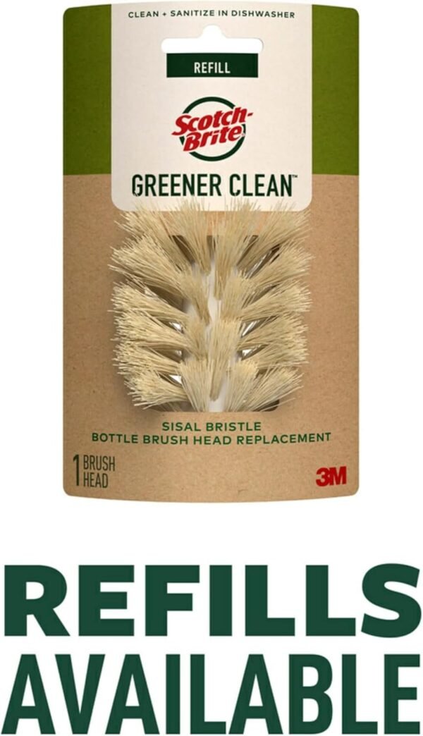 Scotch-Brite Greener Clean Bottle & Straw Brush Set with 2 Replaceable Bottle Brush Heads - Image 10