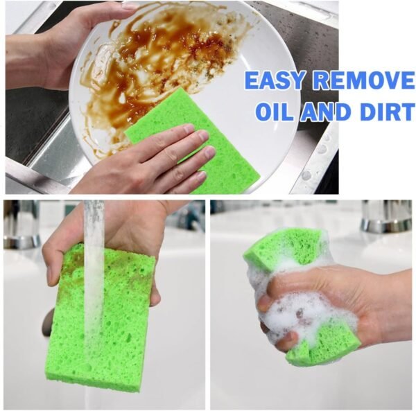 YoleShy 48 Pack Sponges Kitchen Natural Compressed Cellulose Sponges Durable Dish Sponge for Cleaning & DIY for Kids Reusable - Image 3