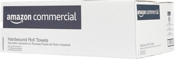 AmazonCommercial 1-Ply White Hardwound Paper Towels (416970)|Bulk for Business |High Capacity Roll |Compatible with Universal Dispensers|FSC Certified |800 feet per Roll (6 Rolls) - Image 4