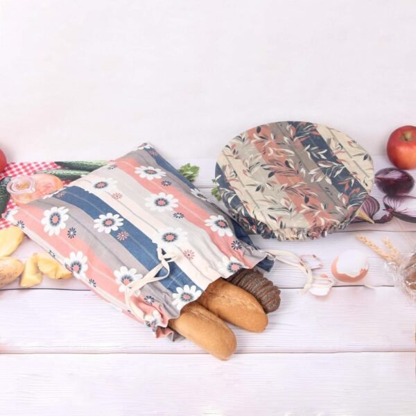 Beeswax Bread Bags for Homemade Bread Sourdough with Beeswax Bowl Cover - Reusable Bread Bag - Cotton Beeswax Bags for Bread - Sourdough Storage Bag,with Bread Proofing Cover - Image 6