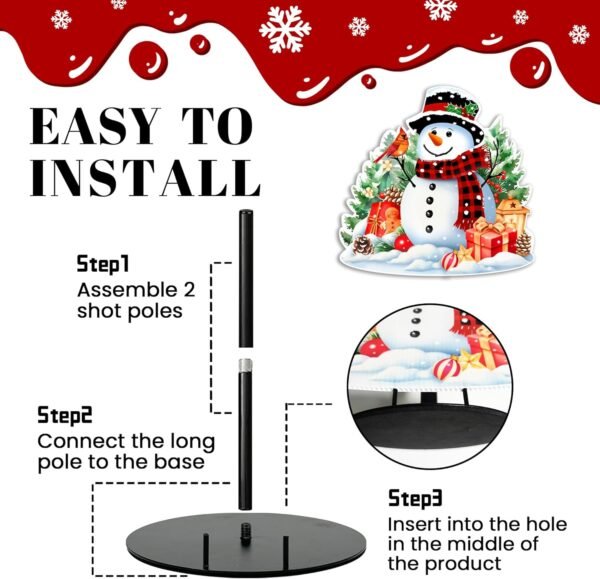 Christmas Paper Towel Holder, Metal Stand Towels Paper Holder for Kitchen, Snowman Countertops Decor, Winter Xmas Decoration for Desktop Farmhouse Rustic Indoor Decor Accessories, Large Stand - Image 4