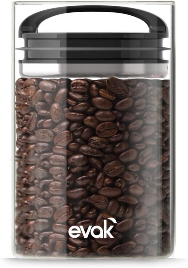 Prepara Evak Compact Glass Food Storage, 24 Ounce, Black