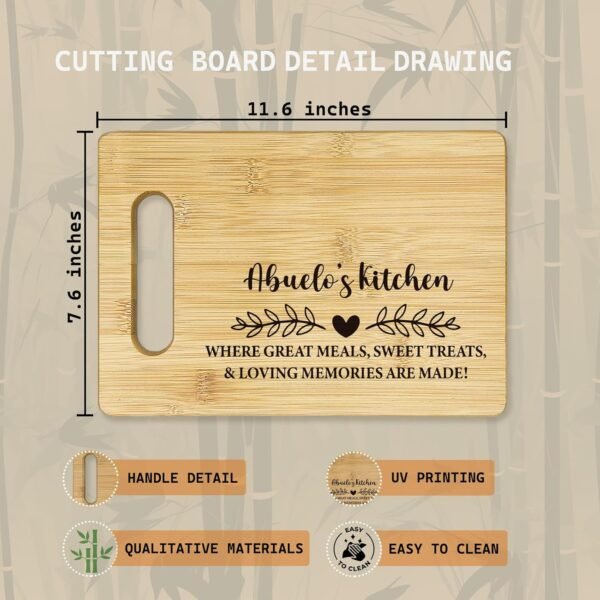 Abuelo Cutting Boards for Kitchen, Grandpa Bamboo Cutting Board, Abuelo's Kitchen Decorative Cutting Board, Abuelo Gifts, Gifts for Abuelo, Best Grandpa Gifts, Grandpa Gifts for Christmas - Image 7