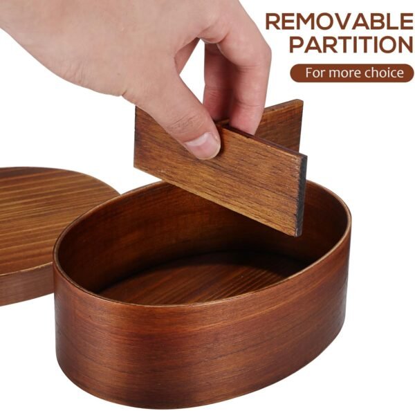 ABOOFAN 2pcs Japanese Bento Box Wood Splitter Lunch Box Japanese Food Box Japanese Food Container Portable Lunch Containers Wood Lunch Box Lunch Sushi Box Bento Box Japanese Style Wood - Image 2