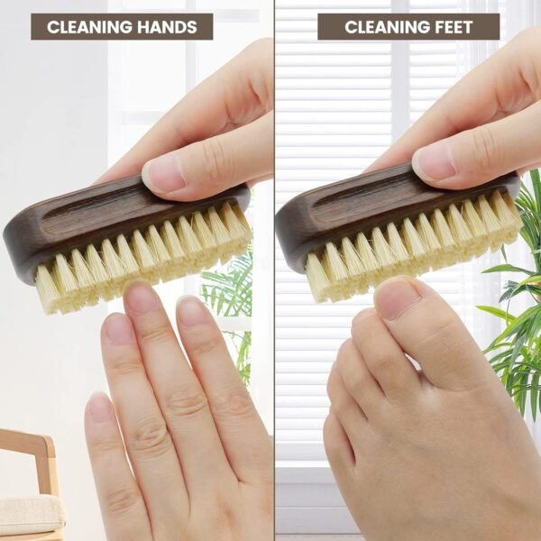 2pack Nail Brush For Cleaning Fingernails, Wooden Nail Brushes, Vintage Colors Fingernail Brush For Cleaning Nail Scrub Brush Natural Sisal Bristles Are Biodegradable - Image 6