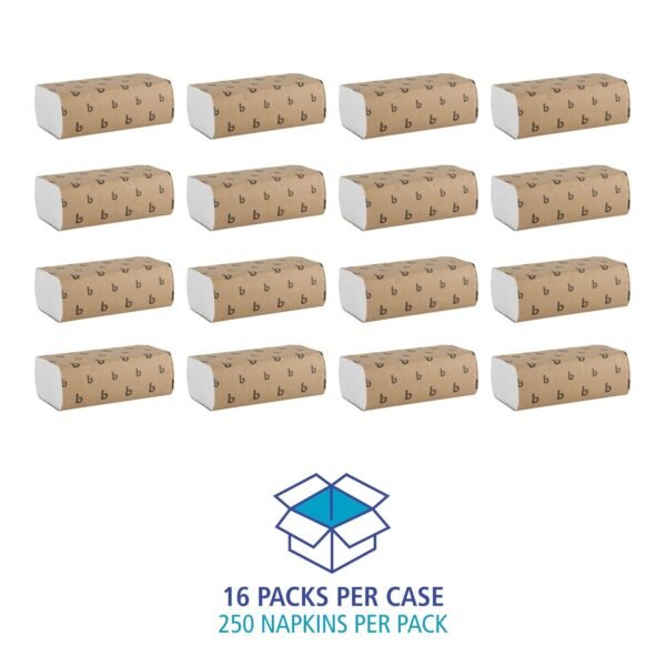 Boardwalk B6200 9 in. x 9.45 in. 1-Ply Multifold Paper Towels - White (16/Carton) - Image 5