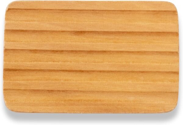 Beech Wood Ridged Soap Dish - Natural Wooden Soap Dish Holder for Bathroom, Eco-Friendly Bar Soap Holde