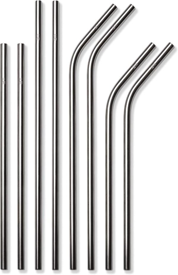 Simple Modern Stainless Steel Reusable Straws | Toxin Free and Waste Reducing Straw for Tumblers and Travel Mugs | Classic Collection | 8 Count (Pack of 1) | Stainless Steel - Image 2