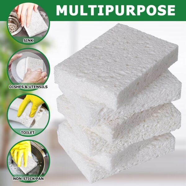 12 Pack Dishwashing Sponges Natural Cellulose Sponges Plant Based Resilient and Reusable Soft Dish Sponges for Washing Dishes DIY Craft Sponges for Fun - Image 6