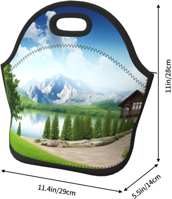 Neoprene Lunch Bags Natural Print Insulated Lunch Tote Bag Reusable Thermal Cooler Lunch Container Box for Work Travel Picnic - Image 3