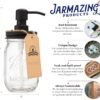 Jarmazing Products Mason Jar Soap Dispenser - Black - 16 oz Ball Mason Jar Liquid Soap Dispenser For Kitchen & Bathroom - Glass Soap Dispenser with Rust Proof Stainless Steel Soap Dispenser Pump & Lid - Image 2