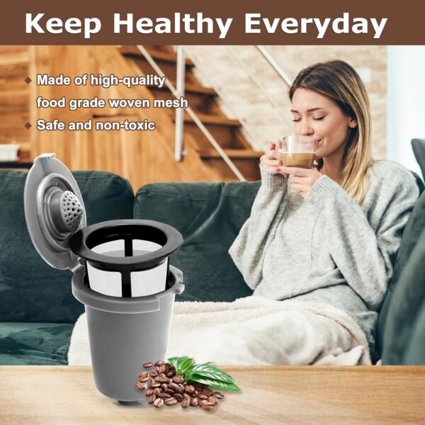 KEEPOW Reusable Filter Cup for Coffee Maker Filter Replacement Parts, Reusable Coffee Filters for Single Serve Coffee Maker for HomeBarista Reusable Filter Cup,1 Pack - Image 6