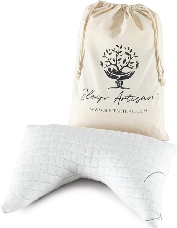 Natural Latex & Down Alternative Travel Pillow - Organic Luxury Travel Neck Pillow for Airplane, Camping and Car, Hypoallergenic Adjustable Neck Support Travel Pillow, Handmade in USA