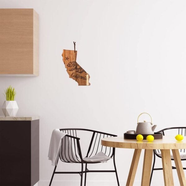Totally Bamboo Rock & Branch Origins Series California State Shaped Cutting Board and Charcuterie Serving Tray, Includes Hang Tie for Wall Display - Image 3