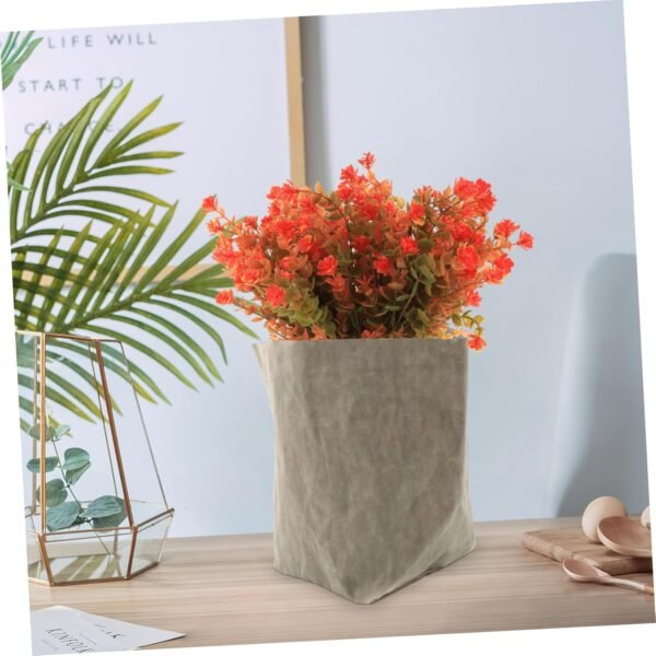 Kraft Paper Flowerpot Potato Lids Reusable Fruits Bag Food Washable Kraft Paper Storage Bag Cellophane Pantry Vegetable Pouch Instant Grow Bag Kitchen Planter Plants Pots Nut Grey - Image 7