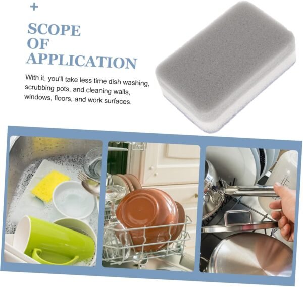 10pcs Three-Layer Scouring Sponge Car Sponge Cleaning for Household Use Natural Sponges Dishwashing Sponge Pad Bathroom Sponge Brush Kitchen Scrubbers Wipes Grey - Image 3