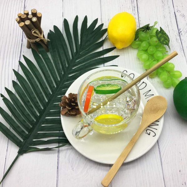 Bamboo Utensils, Eco Friendly Flatware Set, Bamboo Cutlery Set, Bamboo Travel Utensils, Camping Utensils Set, Portable Utensils Set, Knife, Fork, Spoon, Reusable Straws Chopsticks, 7 Pieces,7.9 inch - Image 4