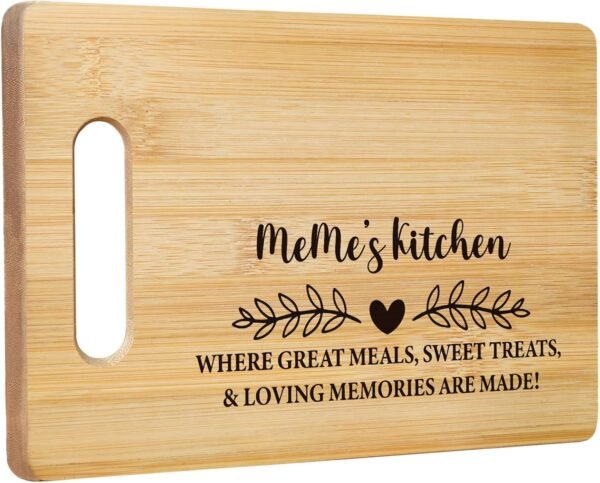 Meme Cutting Boards for Kitchen, Grandma Bamboo Cutting Board, Meme's Kitchen Decorative Cutting Board, Meme Gifts, Meme Gifts Grandma, Gifts for Meme, Grandma Cutting Board Gift