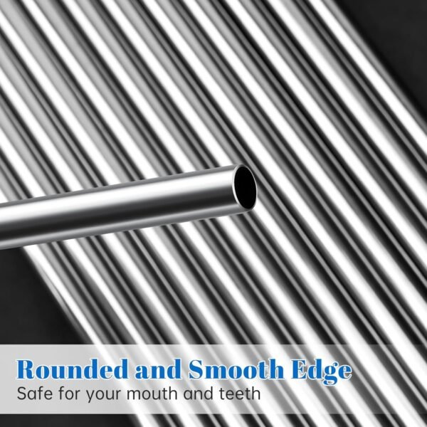 Tomorotec 8-Pack Stainless Steel Straws Fit for 40oz Stanley Tumblers, 12" Metal Straws for Stanley Cup with 1 Brush, Reusable Drinking Straws for Smoothies, Milkshakes, Dishwasher Safe & BPA-Free - Image 8