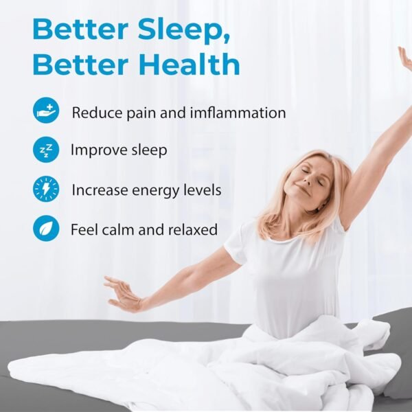 Earth and Moon Grounding Sheets Queen Size 60x80x15, Soft & Comfortable Fitted Bed Sheet for Restful Sleep, Reduce Pain, Fatigue, Stress, Madew/Organic Cotton & Pure Silver Fiber, Fits Deep Mattress - Image 2