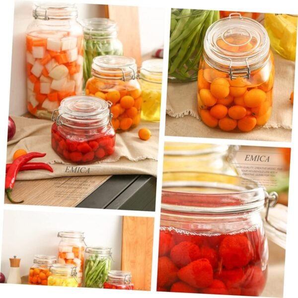 Square Glass Containers Square Container Storage Jars Canister Airtight Bac Jars for Kitchen Storage Bins Sealer Tote Cup Vacuum Clear Tin Pantry Seal Pot Glass Jar Glass Seal Jar - Image 7