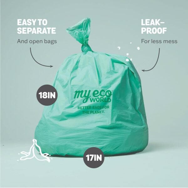 Compostable Food Waste Bags - 100 Count - 100% BPI Certified Compostable - AS5810 & EN13432 Compliant - Small 3 Gallon - Super Strong - Leak Proof - Unscented - Easy to Open - Kitchen Bags - Image 3