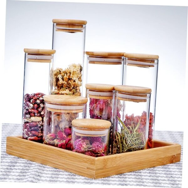 MAGICLULU Glass Tea Jar Storage Jar Lids Spices Seal Cup Bin Canister Balm Airtight Coffee Container Pantry Flour Storage Container Clear Sugar Container Jar Jars Spoon Mason Jar - Image 7