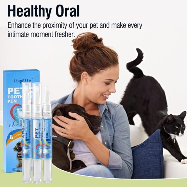 3PCS Pet Toothbrush Pen,Teeth Brightening Pen for Dog-Pet Dog/Cat Teeth Cleaning Pen for Dental Care,Dogs Cats Natural Plants Tartar Remover Tool - Image 7