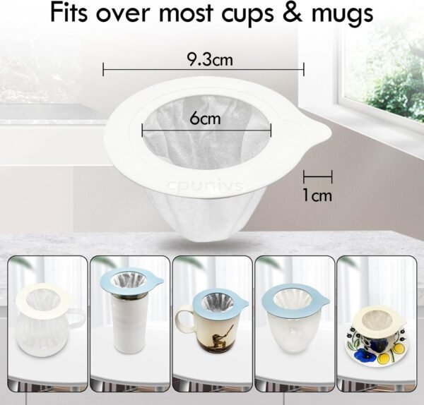 Portable Pour Over Coffee Dripper Reusable Coffee Filters Pour Over Coffee Maker for Camping Coffee, Travel Coffee Maker (50, white) - Image 6