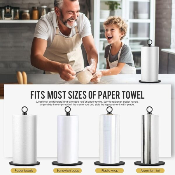 Paper Towel Holder, Paper Towels Holder Countertop, Kitchen Paper Towel Holders, Black Kitchen Roll Holder, Countertop Roll Holders - Image 6