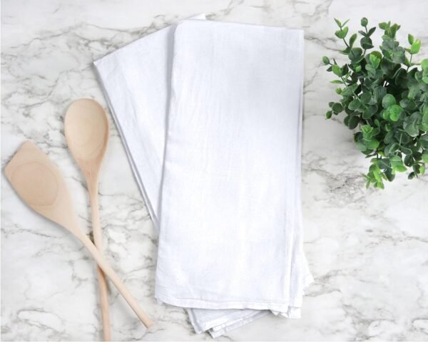 RUVANTI Flour Sack Towels 12 Pack 28 x 28 Inches, Ring Spun 100% Cotton Flour Sack Dish Towels, Machine Washable, Absorbent Tea Towels - Flour Sack Kitchen Towels for Drying and Cleaning - White - Image 6