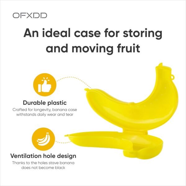 Banana Case - Plastic Banana Holder for Lunch Boxes - Reusable Banana Keeper Cap - Banana Container Storage for Picnic, Camping, Keep Fresh - Image 3