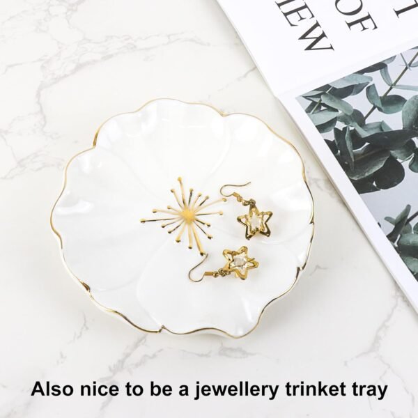 Elegant Bathroom Soap Dish, Inspired by Nature Hibiscus Flower, Ceramic Soap Dish Holder, Self-Draining and Multiple Styles for Bathroom Kitchen Accessories - Image 4