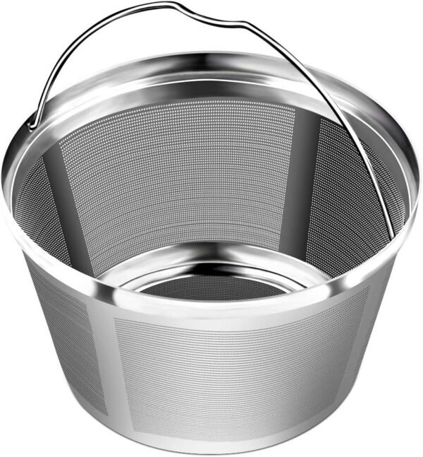 8-12 Cup Reusable Basket Permanent Coffee Filters, Perfect Fit for 8-12 Cup Mr. coffee, Black and Decker Krups Basket-Style Coffee Maker Filters and Basket Paper Filters