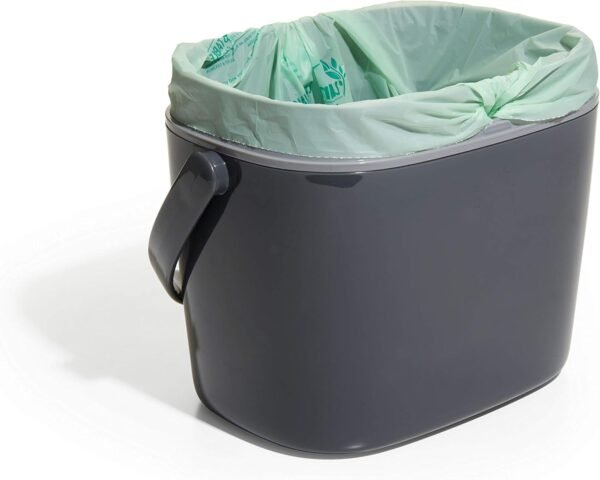 OXO Good Grips EASY-CLEAN COMPOST BIN - CHARCOAL - 1.75 GAL/6.62 L, Plastic, 8.3"L x 10.15"W x 12"H - Image 13