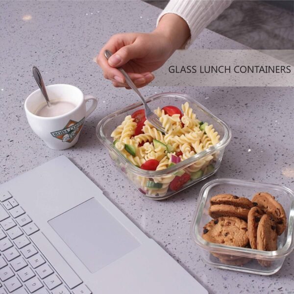 Glass Food Storage Containers with Lids, [18 Piece] Meal Prep Containers for Food Storage , BPA Free & Leak Proof (9 Lids & 9 Containers) - Image 5