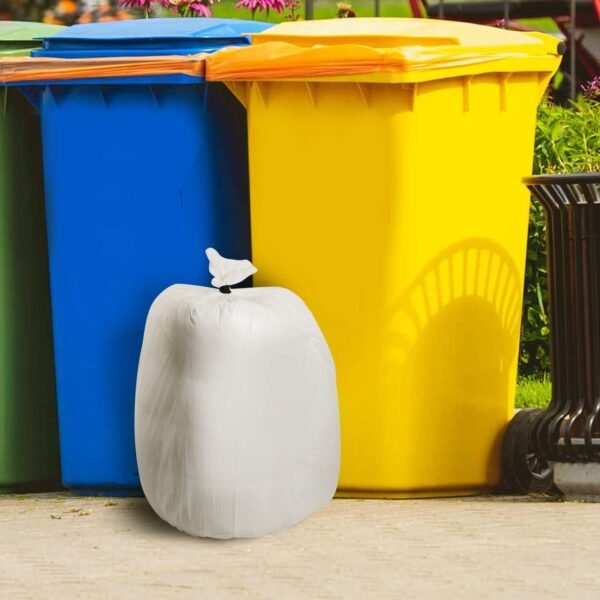 13-15 Gallon Biodegradable / Compostable Garbage Bags Recycling Unscented Tall Kitchen Trash Bags for Kitchen, Yard, Lawn,Office(75 Counts, White) - Image 7