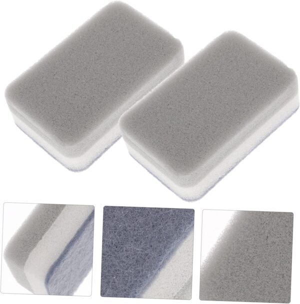 10pcs Three-Layer Scouring Sponge Kitchen Scrubbers Kitchen Cleaning Sponges Non Scratch Sponges Sink Sponge Washing up Natural Sponge Dish Scrub Brush Pot Cleaning Pads Wipes Grey - Image 6