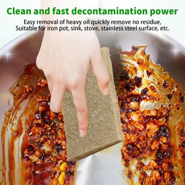 Natural Scoring Pads (５Pack) - EMIN Non Scratch sisal Biodegradable Cleaning Sponge pad - Scrubbing Pad for Kitchen Cleaning, Dishes and Pots - Eco Friendly - Image 7