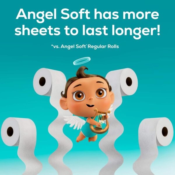 Angel Soft Toilet Paper, 16 Mega Rolls = 64 Regular Rolls, Soft and Strong Toilet Tissue - Image 5