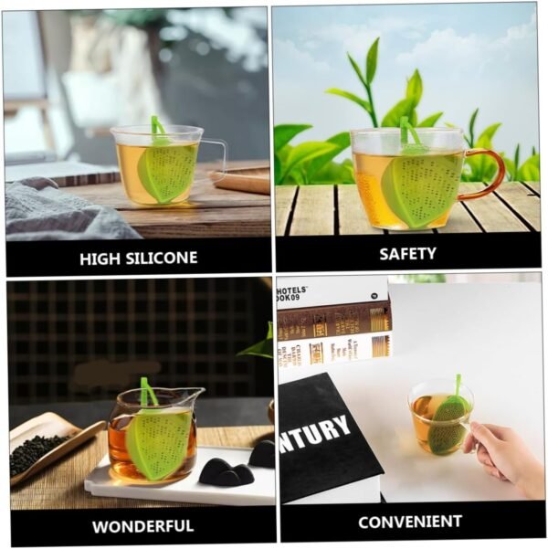 2pcs Tea Leak Electric Hot Pot Tamper Tea Strainer Coffee Filter Paper Kettle Electric Infuser Electric Tea Kettle Reusable Tea Steeper Kettle and Toaster Cups Green - Image 3