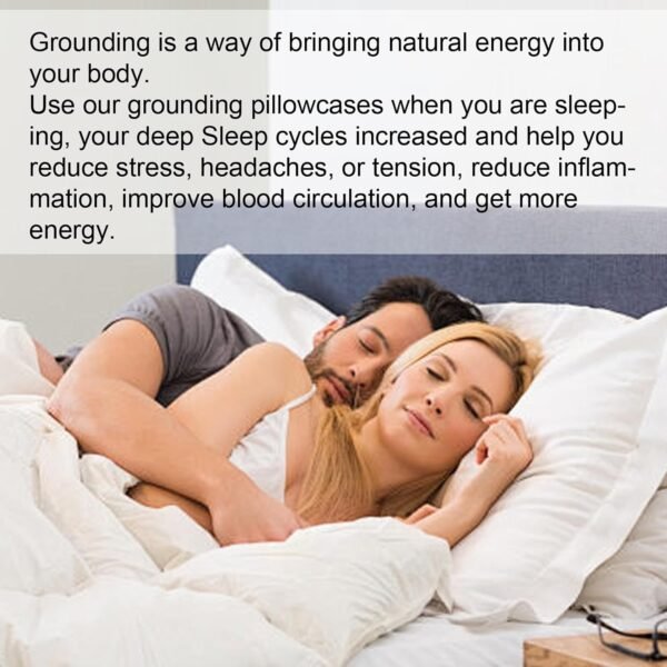Grounding Pillowcase with Organic Cotton Silver Fiber, Conductivity Grounding Pillow Case for Better Sleep, White, 20x30 inch - Image 5