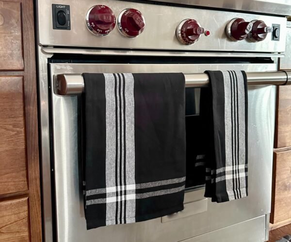 Black Kitchen Towels Kitchen Dish Towel100% Cotton Dishtowels Hand Towels Kitchen, French Striped Dish Towels Drying, Hand Tea Towels, Farmhouse Dish Towels (18x28 inch) Set of 4 - Image 4