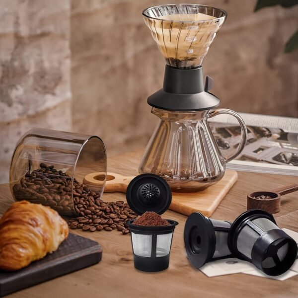 Reusable K Cups Coffee Filter, 3 Pack K Cup Filters with Plastic Scoop, Universal Refillable K Cups, Coffee Pod Capsules with Built-In Single K CUP compatible with Keurig Coffee Maker 2.0&1.0 - Image 8