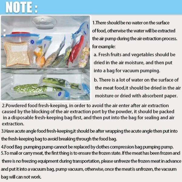3 Size 40pcs Sous Vide Bags BPA Free Reusable Vacuum Sealer Bags Kit Keep Food Flesh with 1 Vacuum Hand Pump and 2 Sealing Clips - Image 8