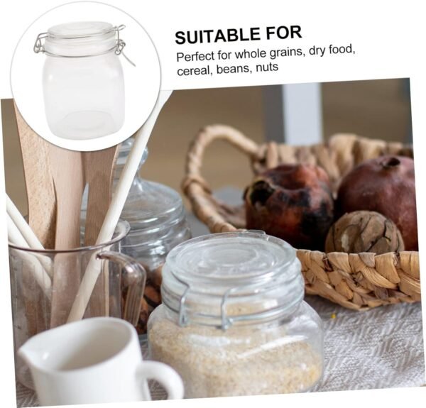 STOBAZA Glass Seal Jar Canister Balm Storage Containers with Lids Kit Bins Bar Tin Sealer Airtight Proofing Clear Mason Jar Lids with Spout Leak Mini Foil Bento Machine Sealed Sealing Cups - Image 8