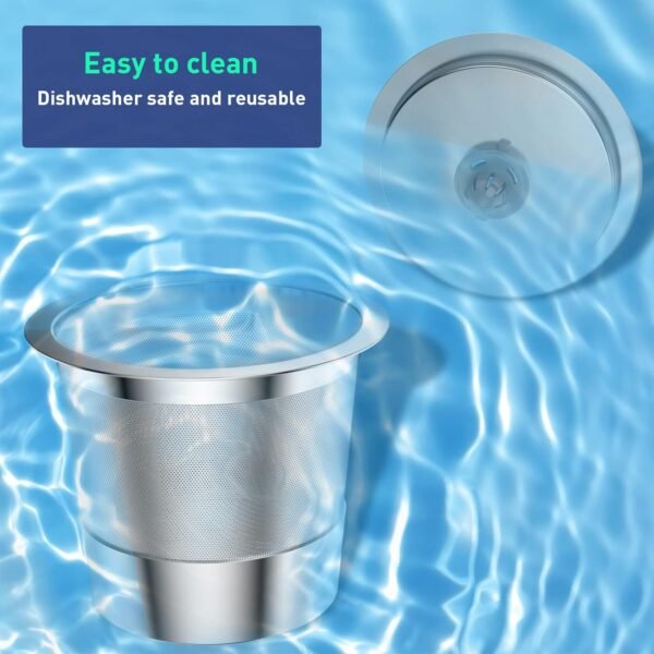 Reusable K Cups Coffee Filter, Stainless Steel K Cup Reusable Coffee Pods Filters for Keurig 1.0 & 2.0 Coffee Makers Non-BPA Keurig Reusable Coffee Pods (2 Packs) - Image 4